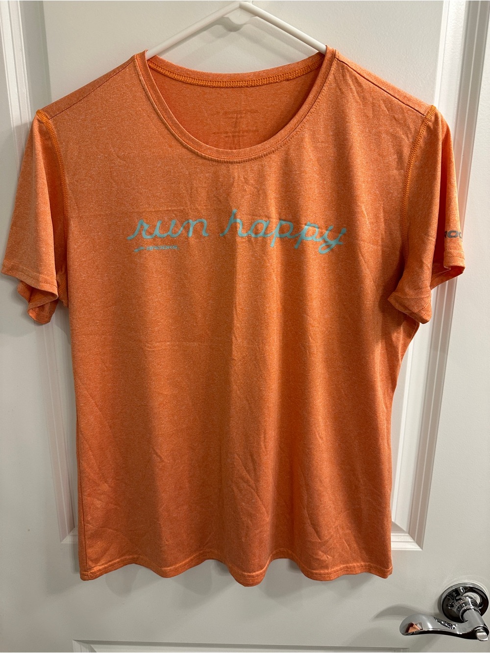 Brooks Orange Short-Sleeve "run happy" Tee - women’s large